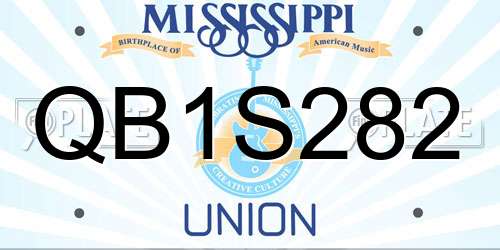 QB1S282 Mississippi License Plate