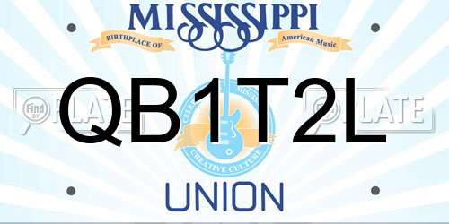 QB1T2L Mississippi License Plate