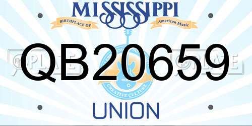 QB20659 Mississippi License Plate