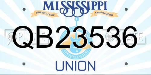 QB23536 Mississippi License Plate