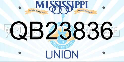 QB23836 Mississippi License Plate