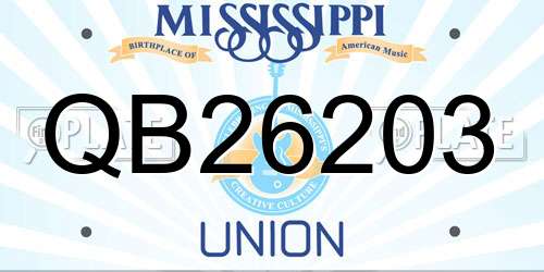 QB26203 Mississippi License Plate