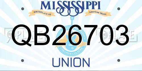 QB26703 Mississippi License Plate