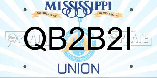 QB2B2I Mississippi License Plate