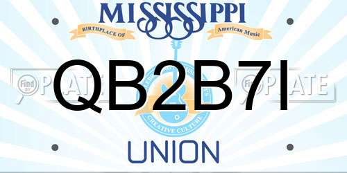 QB2B7I Mississippi License Plate
