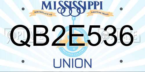 QB2E536 Mississippi License Plate