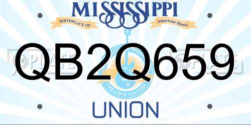 QB2Q659 Mississippi License Plate