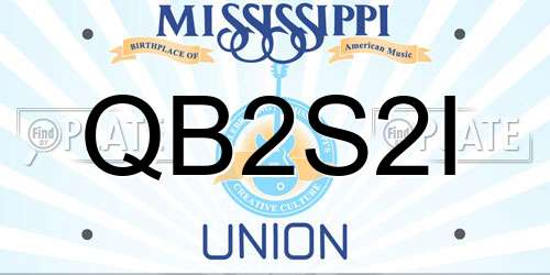 QB2S2I Mississippi License Plate