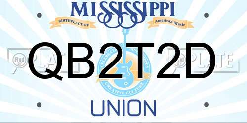 QB2T2D Mississippi License Plate