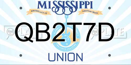 QB2T7D Mississippi License Plate