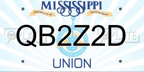 QB2Z2D Mississippi License Plate