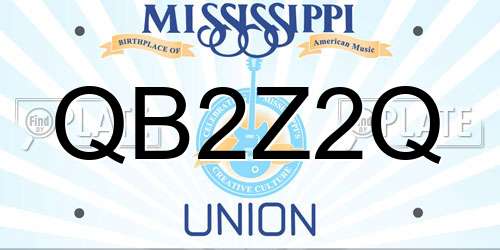 QB2Z2Q Mississippi License Plate