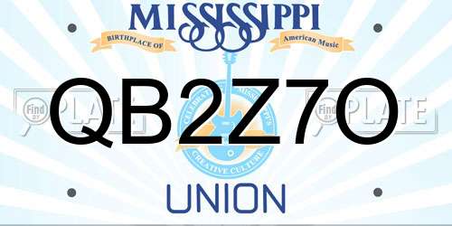QB2Z7O Mississippi License Plate