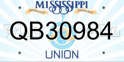 QB30984 Mississippi License Plate