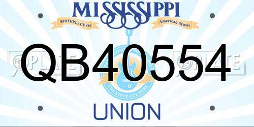 QB40554 Mississippi License Plate