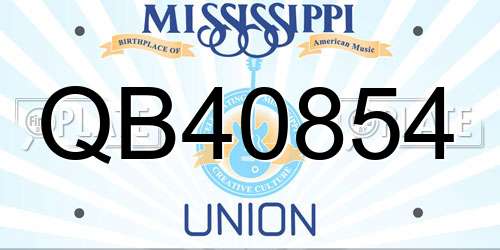 QB40854 Mississippi License Plate