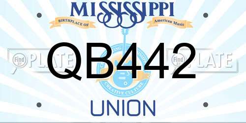 QB442 Mississippi License Plate