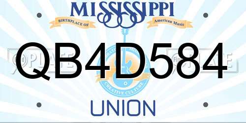 QB4D584 Mississippi License Plate