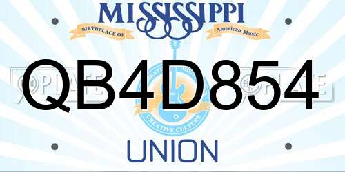 QB4D854 Mississippi License Plate