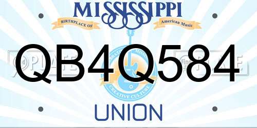 QB4Q584 Mississippi License Plate