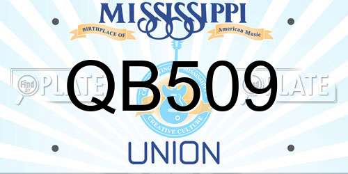 QB509 Mississippi License Plate