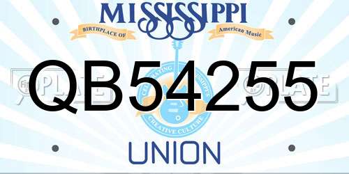QB54255 Mississippi License Plate