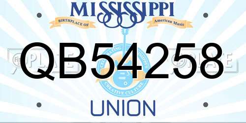 QB54258 Mississippi License Plate