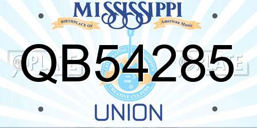QB54285 Mississippi License Plate