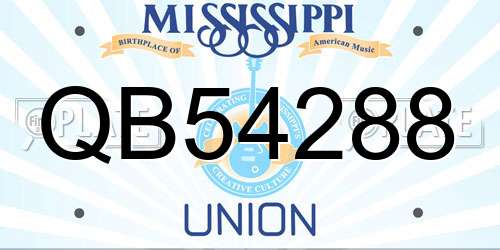 QB54288 Mississippi License Plate
