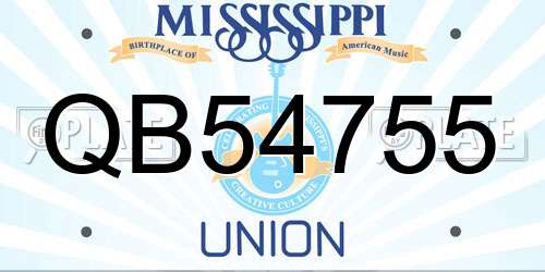 QB54755 Mississippi License Plate