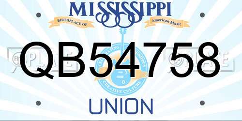 QB54758 Mississippi License Plate