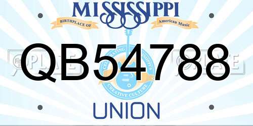 QB54788 Mississippi License Plate