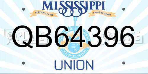 QB64396 Mississippi License Plate