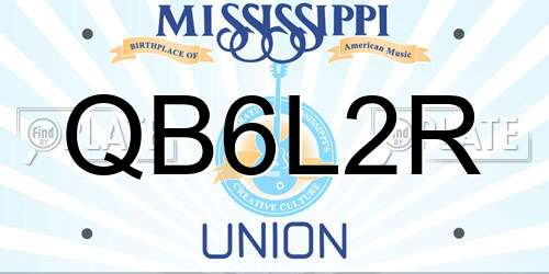 QB6L2R Mississippi License Plate