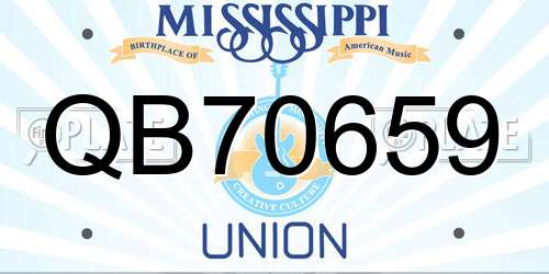 QB70659 Mississippi License Plate