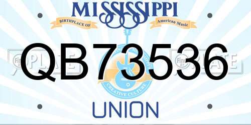 QB73536 Mississippi License Plate