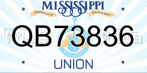 QB73836 Mississippi License Plate