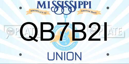 QB7B2I Mississippi License Plate