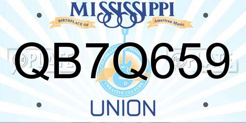 QB7Q659 Mississippi License Plate
