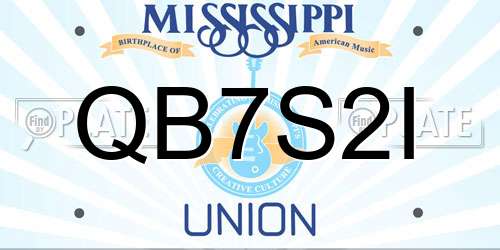 QB7S2I Mississippi License Plate