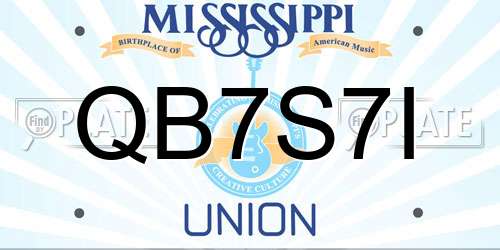 QB7S7I Mississippi License Plate