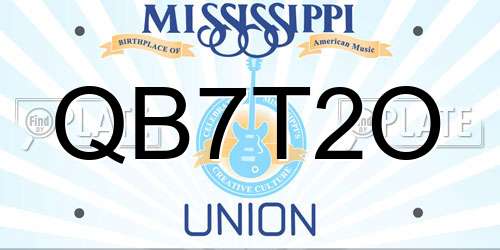 QB7T2O Mississippi License Plate