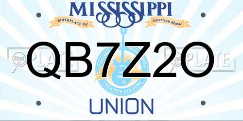 QB7Z2O Mississippi License Plate