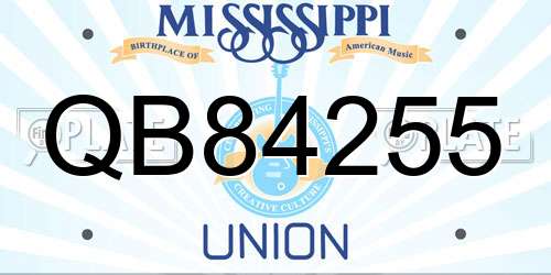 QB84255 Mississippi License Plate