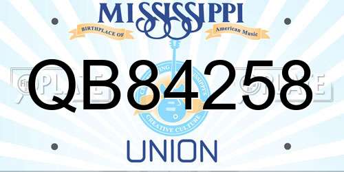 QB84258 Mississippi License Plate