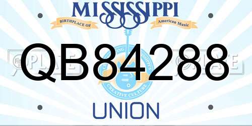 QB84288 Mississippi License Plate