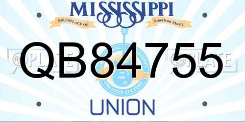QB84755 Mississippi License Plate