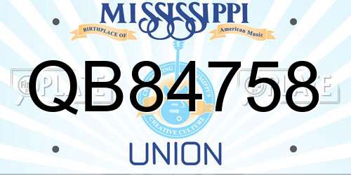 QB84758 Mississippi License Plate