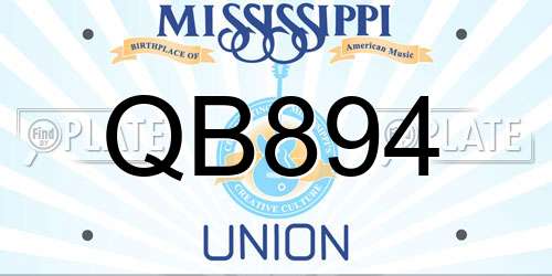 QB894 Mississippi License Plate