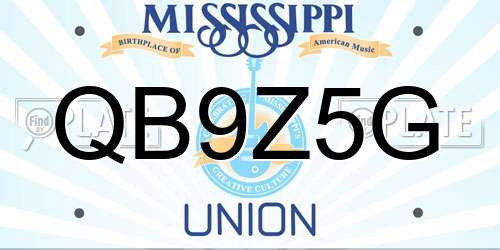 QB9Z5G Mississippi License Plate